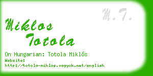 miklos totola business card
